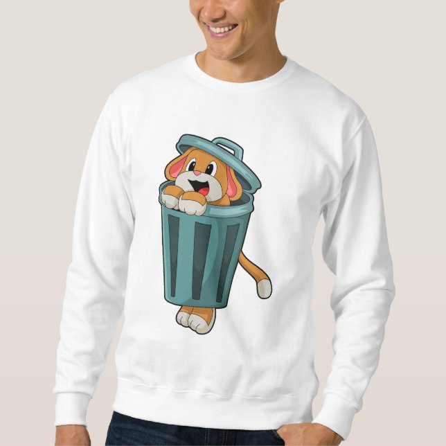 Dog with Trashcan Sweatshirt (Front)