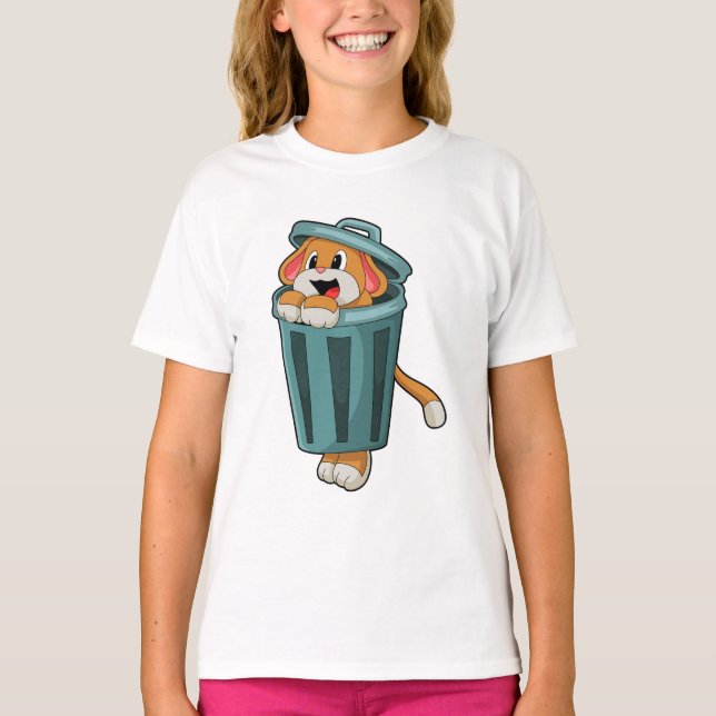 Dog with Trashcan T-Shirt (Front)