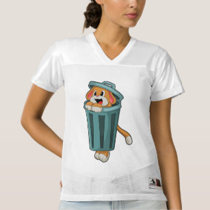 Dog with Trashcan Women's Football Jersey