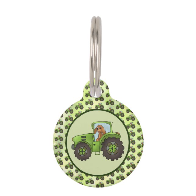 dog with trekker  pet ID tag (Front)