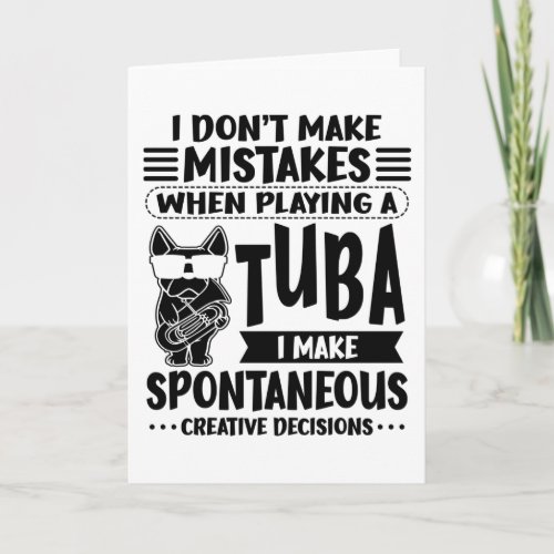Dog With Tuba Music Tubaist Tubist Tuba Card