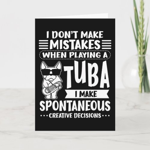 Dog With Tuba Music Tubaist Tubist Tuba Card