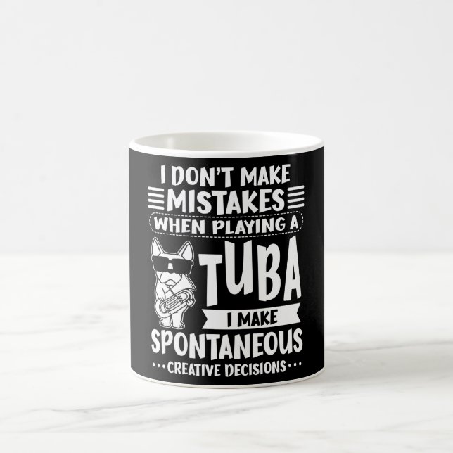 Dog With Tuba Music Tubaist Tubist Tuba Coffee Mug (Center)