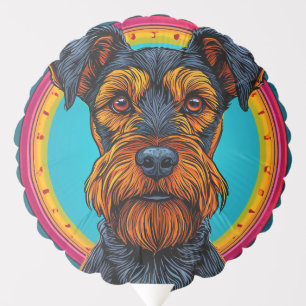 Dog with Vibrant Circular Background Design Balloon