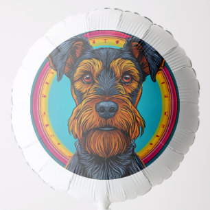 Dog with Vibrant Circular Background Design Balloon