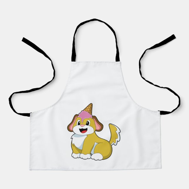 Dog with Waffle ice cream Apron (Front)