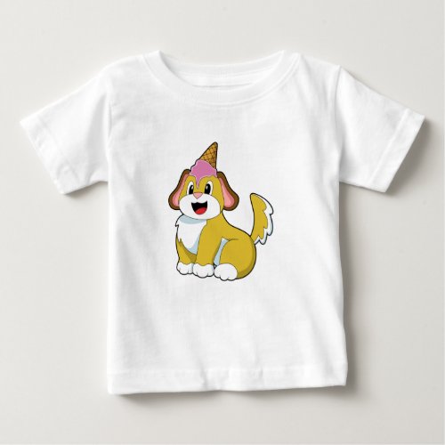 Dog with Waffle ice cream Baby T_Shirt