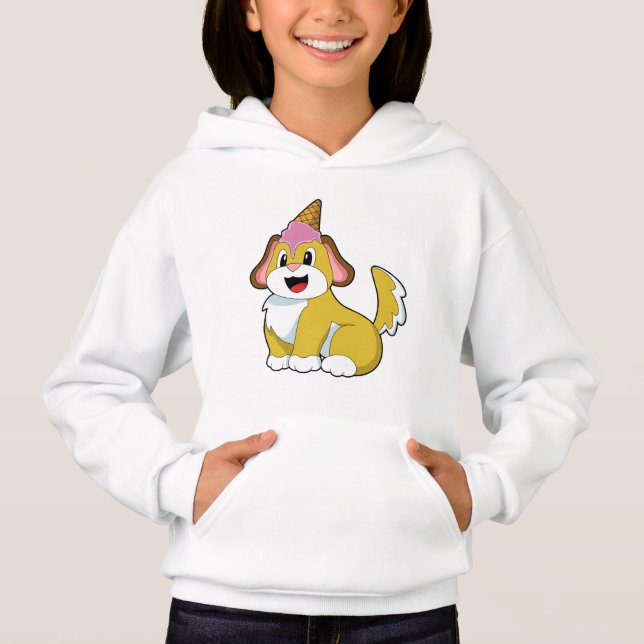 Dog with Waffle ice cream Hoodie (Front)