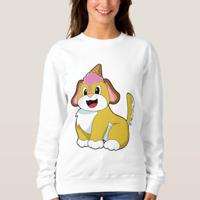 Dog with Waffle ice cream Sweatshirt (Front)