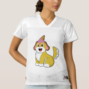 Dog with Waffle ice cream Women's Football Jersey