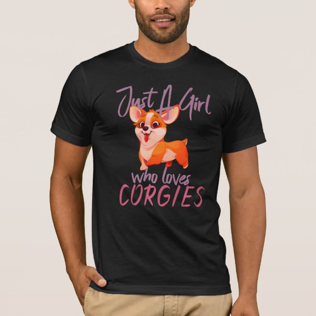 Dog Women Just A Girl Who Loves Corgies T-Shirt (Front)