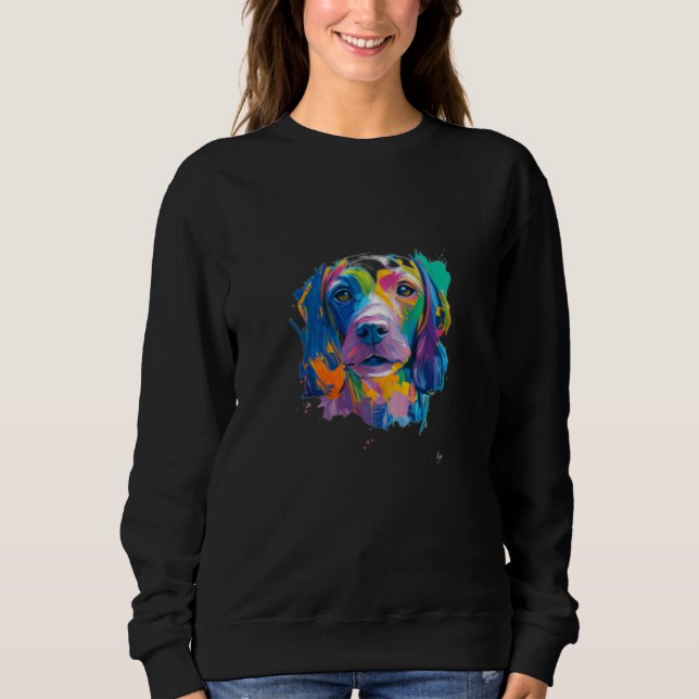 Dog  Womens Colorful Cool Vizsla Mens Sweatshirt (Front)