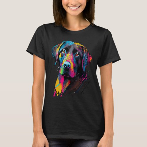 Dog  Womens Colorful Labrador Retriever Mens T_Shirt