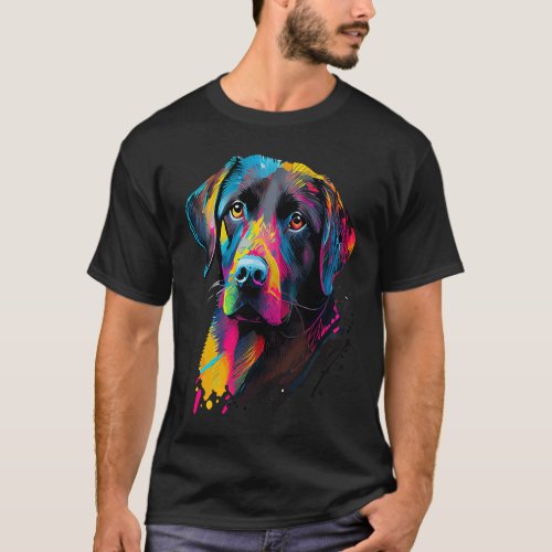 Dog  Womens Colorful Labrador Retriever Mens T_Shirt