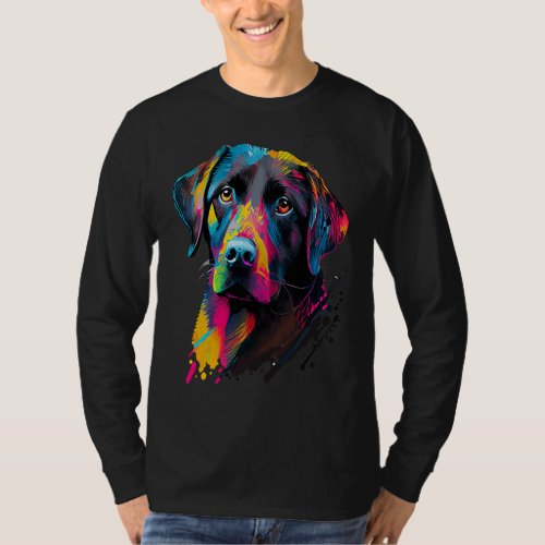 Dog  Womens Colorful Labrador Retriever Mens T_Shirt