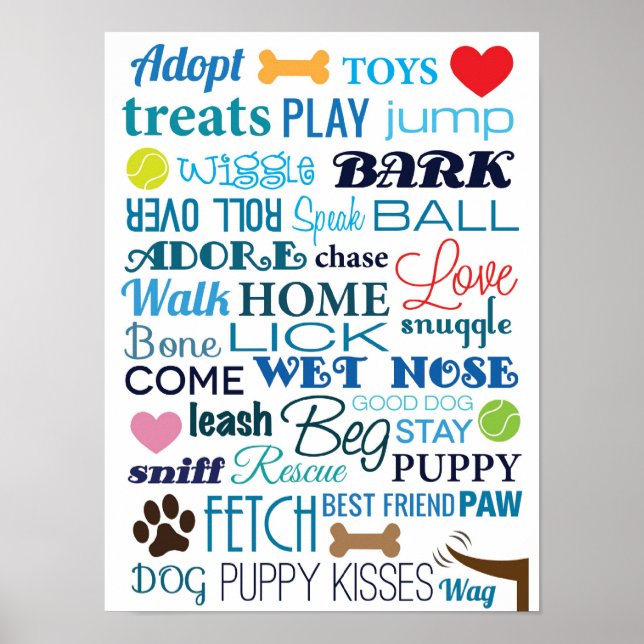 Dog Words Poster (Front)