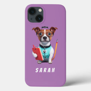 Dog Working as Nurse, Dog Wearing Nurse uniform iPhone 13 Case