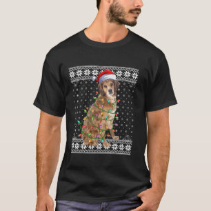 Dog Xmas Ugly Santa Lighting Brittany Spaniel Dog  T-Shirt