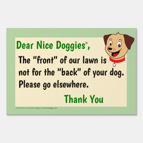 Dog Yard Sign Front and Back