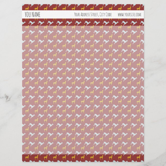 Dog Year2018 Dogs Pattern Personalized Letterhead (Front)