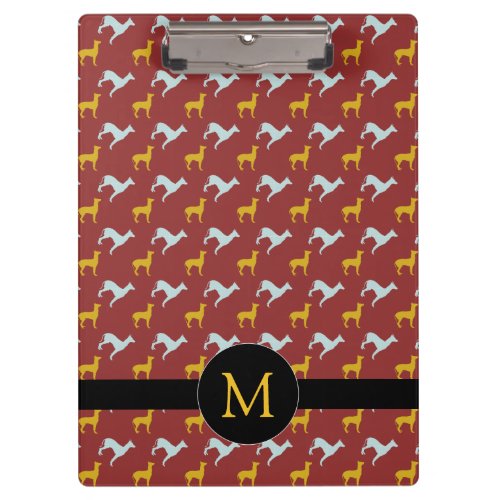 Dog Year 2018 Zodiac Birthday Monogram Clipboard