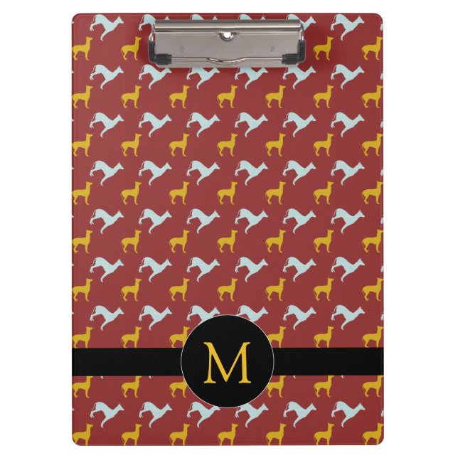 Dog Year 2018 Zodiac Birthday Monogram Clipboard (Front)
