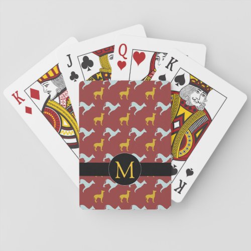 Dog Year 2018 Zodiac Birthday Monogram Custom Play Poker Cards