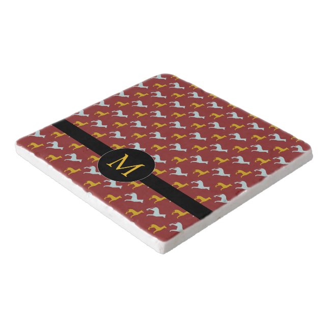 Dog Year 2018 Zodiac Birthday Monogram Trivet (Corner)