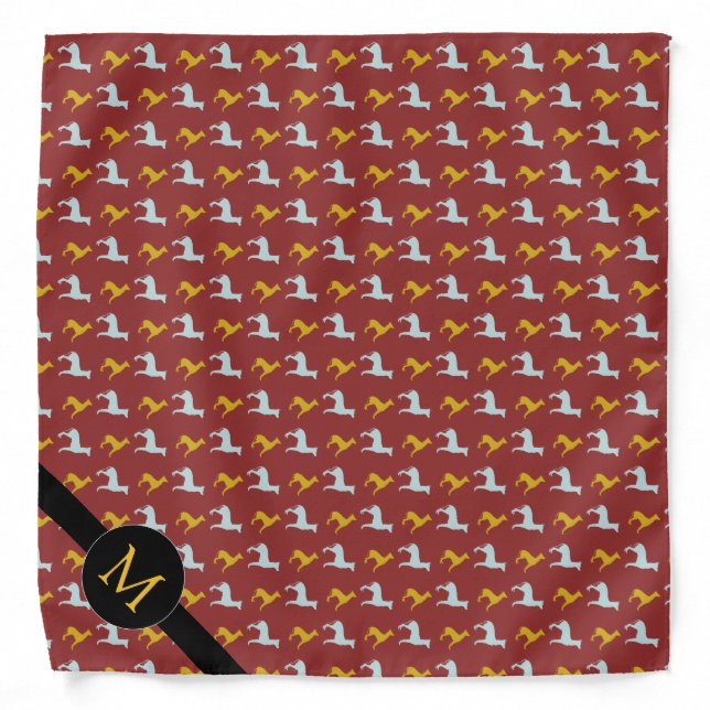 Dog Year Zodiac Birthday Monogram Bandana (Front)