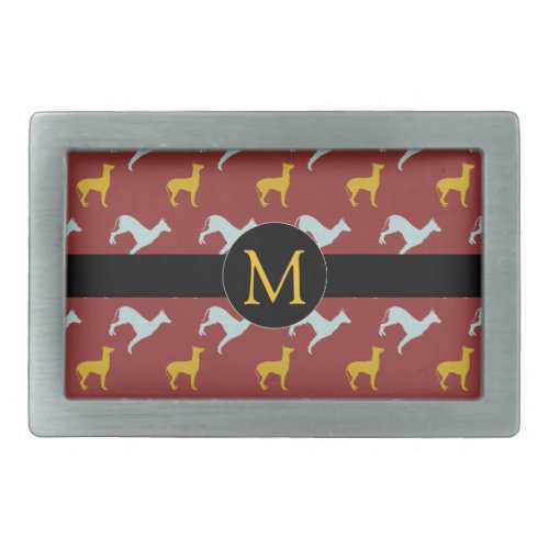 Dog Year Zodiac Birthday Monogram Belt Buckle