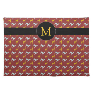 Dog Year Zodiac Birthday Monogram Cloth P Placemat