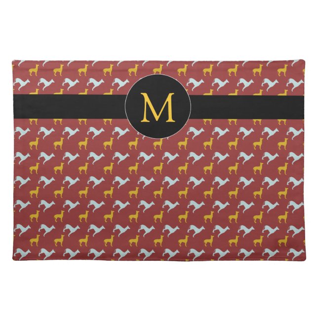 Dog Year Zodiac Birthday Monogram Cloth P Placemat (Front)