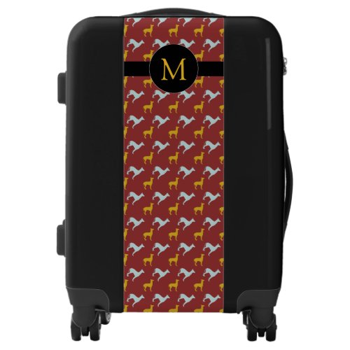 Dog Year Zodiac Birthday Monogram Luggage