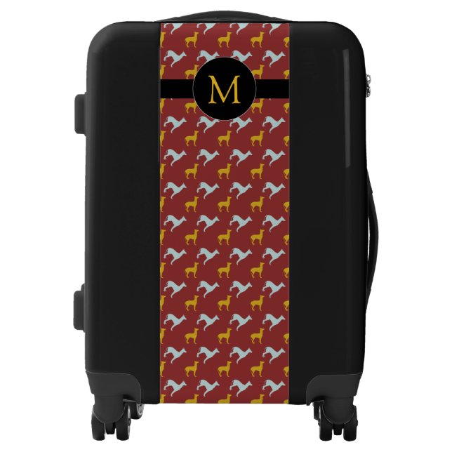 Dog Year Zodiac Birthday Monogram Luggage (Front)