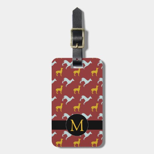 Dog Year Zodiac Birthday Monogram Luggage Tag