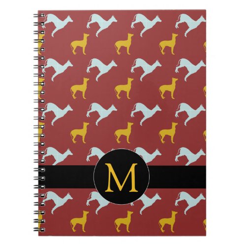 Dog Year Zodiac Birthday Monogram Notebook