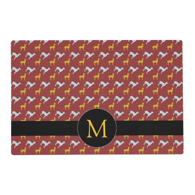 Dog Year Zodiac Birthday Monogram P Placemat (Front)