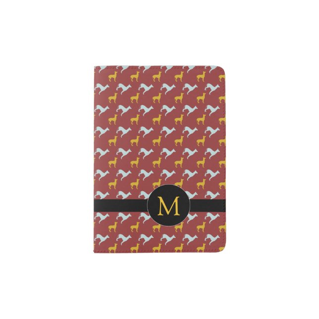 Dog Year Zodiac Birthday Monogram Passport H Holder (Front)