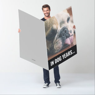 DOG YEARS YOU'RE DEAD HUGE BIRTHDAY GREETING CARD
