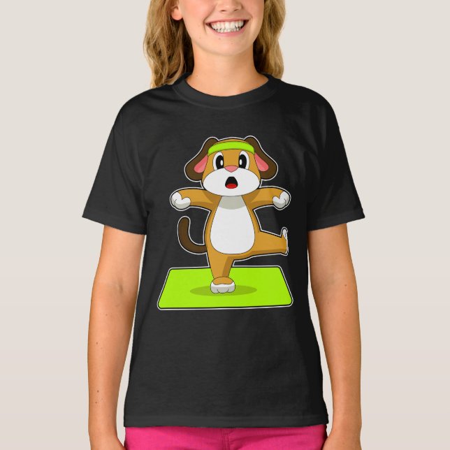 Dog Yoga Fitness Gymnastics T-Shirt (Front)
