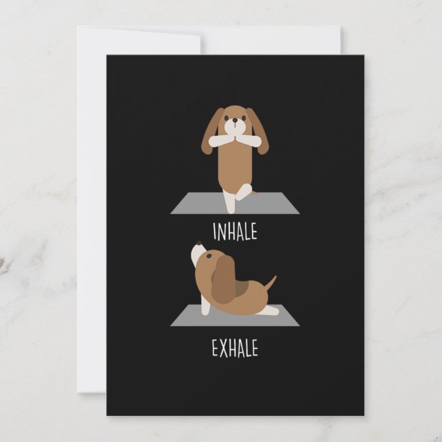 Dog Yoga Inhale Exhale Dogs Breed Owner Puppy Gift Invitation (Front)