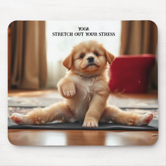 Dog Yoga Mouse Pad (Front)