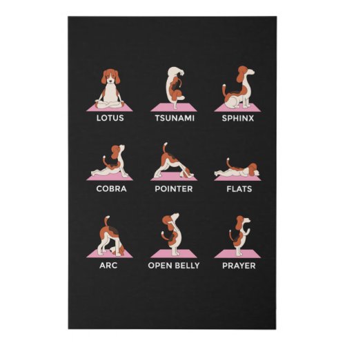 Dog Yoga Poses Funny Gift Faux Canvas Print