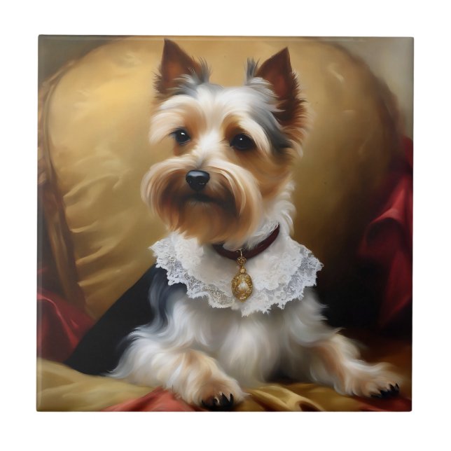 Dog Yorkshire Terrier Beauty Ceramic Tile (Front)