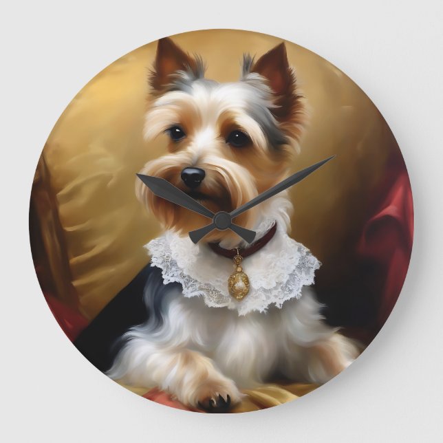 Dog Yorkshire Terrier Beauty Large Clock (Front)