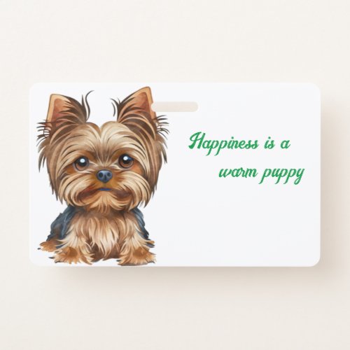 Dog yorkshire terrier watercolor  badge