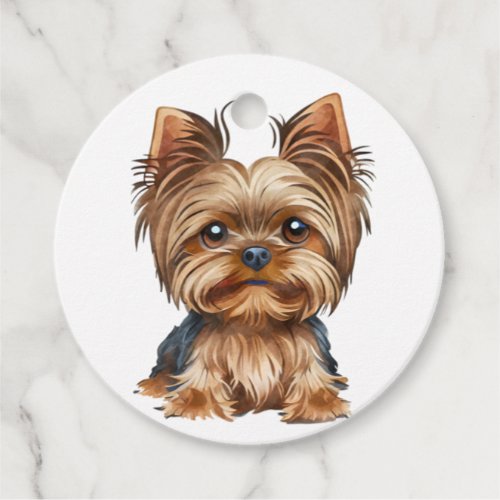 Dog yorkshire terrier watercolor  favor tags