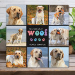 Dog You Had Me WOOF Custom 8 Photo Collage Retro Plaque<br><div class="desc">Introducing our "You Had Me at WOOF" photo plaque, the perfect addition to any dog lover's home. This dog plaque features a modern retro and cute design, with space for up to 8 pictures of your beloved pet. It's a great way to showcase your furry friend and celebrate the special...</div>