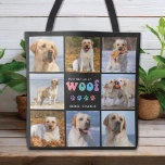 Dog You Had Me WOOF Custom 8 Photo Collage Retro Tote Bag<br><div class="desc">Introducing our "You Had Me at WOOF" tote bag, the perfect addition to any dog lover's accessories. This dog tote bag features a modern retro and cute design, with space for up to 8 pictures of your beloved pet. It's a great way to showcase your furry friend and celebrate the...</div>
