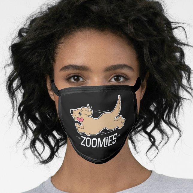Dog Zoomies Black Face Mask (Worn Her)